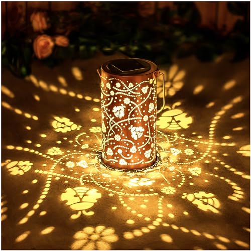 Ladybug Solar Lanterns Outdoor Waterproof Hanging Solar Lights Ladybug Gifts for Women Men Metal Decorative LED Ladybug Lanterns for Garden Decor,Yard,Patio,Lawn,Tabletop,Pathway,Landscape