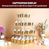 Vdomus Cupcake Stand Pro-Version - Purple 4-Tier Cupcake Tower - European Style Cake Display - Holds up to 52 Cupcakes - Elegant Dessert Display - Ideal for Parties, Weddings, and Events - 15.7"x11.8"