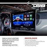 DS18 DDX10.5ADX 10.5” Single-Din Floating Touch Screen Display Multimedia Receiver with Android 10 Operating System/Mirror Link for iOS & Android DSP/BT/AUX/USB/SD/AM/FM & All Your Favorite Apps