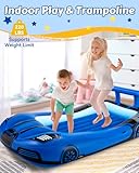 CHERIMOR Inflatable Toddler Travel Bed with Safety Bumpers, Portable Racecar Toddler Air Mattress with Electric Pump, Toddler Blow Up Mattress for Travel, Camping, Sleepovers&Vacation, Gift for Kids