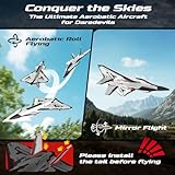 DEERC Future RC Plane 4 Channel Remote Control Airplane with LED Lights Easy to Fly Aerobatic Aircraft Toys,2.4GHz 6-axis Gyro Stabilizer RTF Glider Aircraft Plane Jet for Adults Kids Beginners Boys