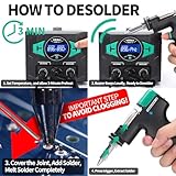 YIHUA 948D III Soldering Iron Desoldering Station Kit with Upgraded Desolder Tool, 110W EVO Solder Iron, Vacuum Pump, 3 Desoldering Nozzles, with Automatic Shutdown, Sleep Mode Functions.