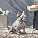 Christopher Knight Home Susan Outdoor French Bulldog Garden Statue, Gray