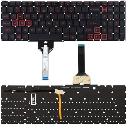 Replacement Laptop Backlit Keyboard for Acer Nitro AN517-55 AN517-56 AN517-57 AN515-45 AN515-56 AN515-57 AN517-54 Compatible with Predator Helios 300 PH315-54 PH315-55 PH317-51, Backlight US Layout