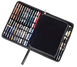 erofa 48 Fountain Pen Case PU Leather, Rollerball Pen Display Holder Bag, Pouch Large Capacity for your Collection - Black