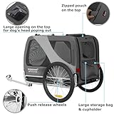 DOGGYHUT® Premium XL Pet Bike Trailer for Large Dog or Multiple Small Dogs, Up to 100 lbs,Dog Bicycle Carrier,Low Center of Gravity,Easy Folding Frame Cart (Gray)