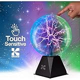 Katzco Colorful Plasma Ball - 8 Inch Static Electricity in a Vacuum Pressurized Glass Globe - Multicolored, Nebula, Thunder Lightning, Plug-in for Parties, Decorations, Prop, Home, STEM