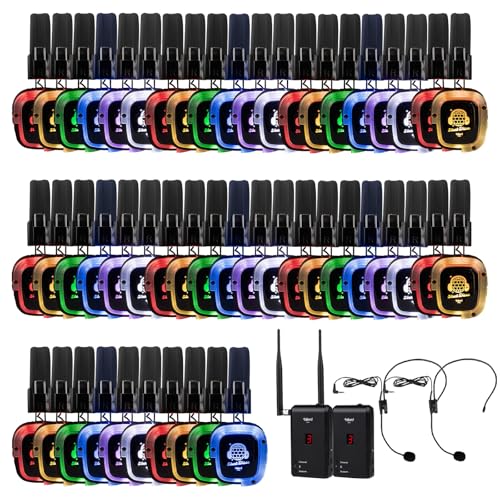 Talent Silent Disco Prism Color Changing Headphone 50 Pack with 2 Portable Transmitters