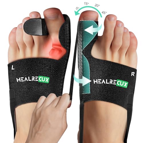 Healrecux Bunion Corrector for Women Men Big Toe, Bunion Splint Brace Big Toe Straightener for Bunion Relief, Bunion Fix Hallux Valgus Correction for Day Night Support