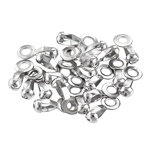 uxcell Ball Chain Connector, 3mm 3.2mm Pull Loop Crimp Link Stainless Steel Connection, Pack of 50