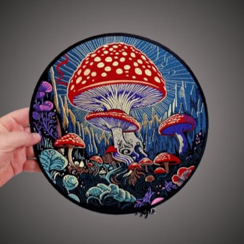 MAKEMYPATCH Psychedelic Magic Mushrooms Back Patch for Jackets (Large)