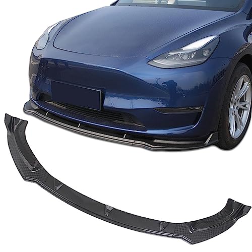 FLAMPETUS Fit Tesla Model 3 Front Bumper Lip Kit Front Spoiler Wing Matte Carbon Fiber Splitter Trim Model 3 Accessories 2017-2023