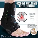 Z ATHLETICS Zenith Ankle Brace, Lace Up Adjustable Support – for Running, Basketball, Injury Recovery, Sprain! Ankle Support Wrap for Men, Women, and Children (Black, Medium)