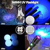 Black Light flashlight, 3 in-1 Rechargeable Flashlights, UV Light Magnetic LED Flashlight High Lumens, 7 Mode Camping Waterproof Flashlight for Pet Urine Detection ((Black + Purple) with case)