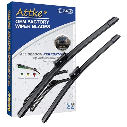 ATTKE Front Windshield Wiper Blades for Volkswagen Tiguan 2018-2021 Skoda Kodiaq 2016-2019 Genuine Replacement Wiper Blade Set 24"/22" (Set of 2)