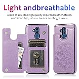 Asuwish Compatible with Huawei Mate 20 Lite Case and Tempered Glass Screen Protector Cover Cell Card Holder Slot Kickstand Flip Wallet Phone Cases for Hawaii Mate20Lite Mate20 20Lite SNE-LX3 Purple