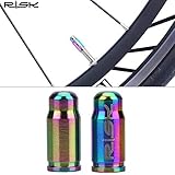 2Pcs Presta Valve Caps, Oil Slick Stem Bolts, Tc4 Titanium Alloy Bike Tire Valve Caps, Multicolor Mountain Road ycle Bike Valve Caps, Dust Covers for Inner Tube Gas Nozzle Bike Valve Caps Bike