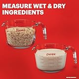 Pyrex 3 Piece Measuring Cup Set, Includes 1, 2, and 4 Tempered Glass Liquid Measuring Cups, Dishwasher, Freezer, Microwave, and Oven Safe, Essential Kitchen Tools