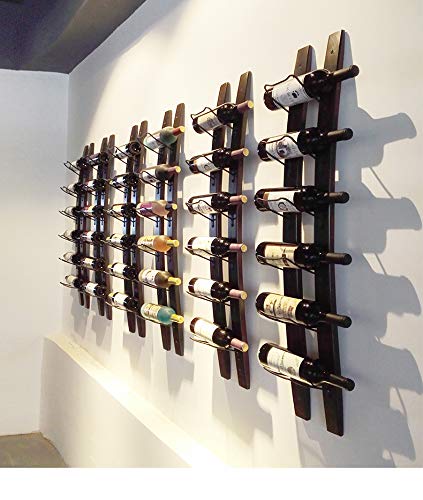 Wall Mounted Wine Rack | Rustic Barrel Stave Hanging Wooden Wall-Mounted Wine Rack…
