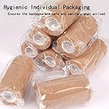 24 Pack Self Adherent Cohesive Bandage Wrap, 4” x 5 Yards Stretch Non Woven Self Adhesive Tape - Skin Colour Athletic Elastic Bandage for First Aid Medical, Sports, Ankle, Wrist Sprains