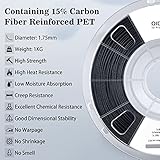 R QIDI TECHNOLOGY Carbon Fiber PET Filament 1.75 1KG Spool, PET CF 3D Printer Filament 1.75mm for Most FDM 3D Printers, High Strength, Low Creep, Low Moisture Sensitivity, Black