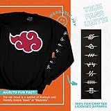 Ripple Junction Naruto Shippuden Anti-Leaf Clouds Anime Adult Crew-Neck Fleece Sweatshirt Officially Licensed Large Black