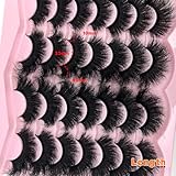 loladook Dramatic Lashes Fluffy 20mm Faux Mink Lashes Cat Eye Big Long False Eyelashes Mink Soft 25mm Lash Strips 3D Volume 14 Pairs Strip Eyelashes Pack