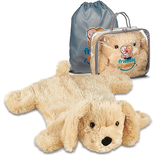 FRIENDLY CUDDLE Weighted Lap Blanket for Kids & Adults – Coco Weighted Blanket – ASD, Sensory Processing Weighted Stuffed Animals Dog Toy – Microwavable Weighted Lap Pad for Kids, 5 Lbs