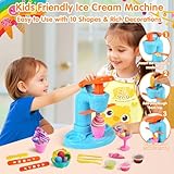 BlingCnsy Playdough Sets for Kids Age 4-8, Ice Cream Noodle Hamburger Maker Color Dough Kitchen Creations Set, Playdough Toys Food Play Toys Kids Arts & Crafts Gifts for Girls Boys Toddlers (24 Dough)