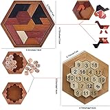 Arlai 12 pcs Wooden Brain Teaser Puzzle and Metal 3D Unlock Interlocking Jigsaw Educational Toy for Kids and Adults Brain Games