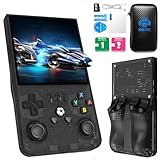 2025 New Upgrade R36MAX Retro Handheld Game Console with 64G Built-in 18000+ Classic Games, Portable Hand Held Open Source Linux System 4.0-in 4k HD IPS Screen Video Player (Black 64GB)