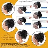 FEIPRO Afro Puff Kinky Curly Drawstring Ponytail Buns Natural Human Hair Pieces for Black Women,Girls,Kids 10 Inch #1B Natural Black