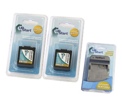 2 Pack - Digital Camera Battery and Charger Replacement for Panasonic CGR-S006A/1B - Compatible with Panasonic CGR-S006 (1000mAh 7.4V Lithium-Ion)