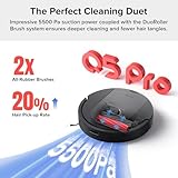 roborock Q5 Pro Robot Vacuum and Mop Combo, 5500Pa Powerful Suction, DuoRoller Brush, LiDAR Navigation, 3D Mapping, Robotic Cleaner for Dirt, Floors, Pet Hair, 240min Runtime, Smart No-Go Zone, Black