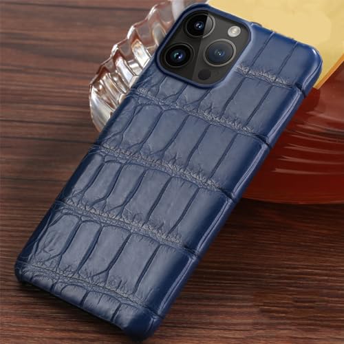 NVYRO Crocodil Leather Phone Case for iPhone 15 11 12 13 14 Pro Max 14Pro 13Pro 15Pro 15Plus 14 Plus 12Pro Back Cover,Blue,for iPhone 15 Plus