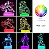 Wenkmiss 3D Illusion Anime Lamp 4 Patterns and 16 Color Room Decor Lamp with Remote Control, Birthday Christmas Gifts for Kids, Boys, Girls