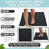 Square Shower Mat - Non Slip Shower Mats for Inside Shower - Extra Large 31x31 Shower Floor Mat Non Slip - Square Bath Mat for Shower - Secure Anti Slip Loofah Shower Bath Mat (31x31 Black)