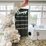 Champagne Bottle Balloon Garland Arch Kit 165pcs Pearl White Sand Champagne Gold Clear Balloons for Birthday Wedding Baby Shower Bachelorette Anniversary Party Decorations