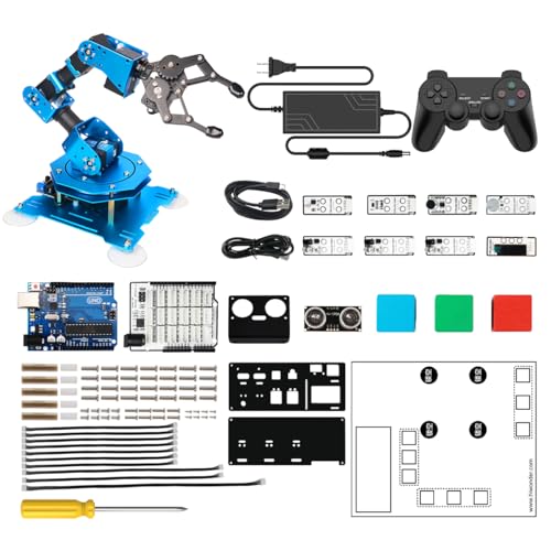 xArm UNO Robotic Arm 6DOF Robot Arm Kit with Secondary Development Compatible with Arduino IDE, DIY Programming Robot Kit STEAM Robot Arm with Sensor and UNO R3 Open Source Code & Tutorial