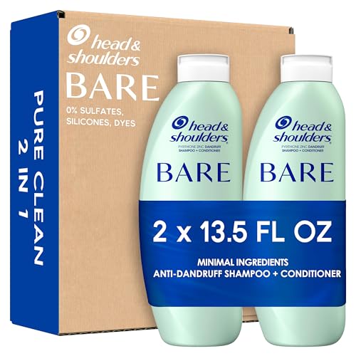 Head & Shoulders BARE Pure Clean 2in1 Dandruff Shampoo and Conditioner, Anti-Dandruff Treatment, 13.5 FL OZ