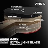 STIGA Evolution Performance Ping Pong Paddle - 6-ply Light Blade - 2mm Tournament-Approved Premium Sponge - Flared Handle for Next-Gen Grip & Control - Performance Table Tennis Racket