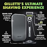 Gillette Labs with Exfoliating Bar by Gillette Mens Razor and Travel Case, Shaving Kit for Men, Storage on the Go, Includes Travel Case, 1 Handle, 3 Razor Blade Refills, and Premium Magnetic Stand