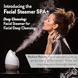 Facial Steamer SPA+ by Microderm GLO - Best Professional Nano Ionic Warm Mist, Home Face Sauna, Portable Humidifier Machine, Deep Clean & Tighten Skin, Daily Hydration for Maximum Serum Absorption