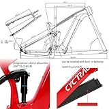 Carbon Fiber E-Bike MTB Frame 17 ''Soft Tail Mountain Bike Frame 27.5/29er Shock Absorbing Bicycle Frame 140mm Frame Travel Boost 12 * 148mm Routing Internal