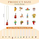 Riceshoot 24 Pcs Mexican Fiesta Party Supplies 12 Sombrero Headbands 12 Cinco de Mayo Necklaces Party Favors for Kids Teens Birthday Photo Props Decorations (Delicate)