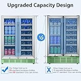 ORYMUSE Wine & Beverage Refrigerator 24'' - Dual Zone Beverage Fridge with Upgraded Cooling, Built-in or Freestanding, 20 Bottles & 88 Cans Large Capacity