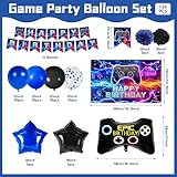 134pcs Video Game Birthday Decoration Balloons Gaming Birthday Party Balloons Arch Decoration Backdrop Banner Foil Gamer Balloons Neon Video Gaming Party Decoration for Boy Birthday Party