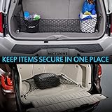 MICTUNING 2-Layer Heavy Duty SUV Truck Cargo Net, 43 x 23 Inch Universal Truck Bed Net with Hooks, Adjustable Highly Elastic Storage Organizer Mesh Net Compatible for Pickup Truck SUV