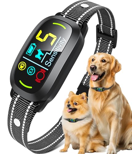 Oliry Smart AI Bark Collar for Large Medium Small Dogs, Anti Barking Device with 5 Training Modes, Exclusive Forced Bark-Stopping, Rechargeable Dog Bark Collar with 5 Sensitivity & IP67 Waterproof