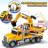 SpringFlower Toy Truck, Large Excavator Truck Toy for 3 4 5 6 Year Old Boys,Truck Toy with Sound and Light,Kids Toddlers Christmas Birthday Gifts for Boys & Girls